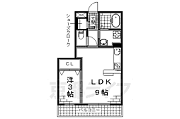 ルミエール京都 1LDKの間取図画像