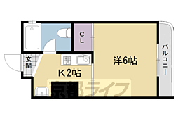銀閣寺南 1Kの間取図画像
