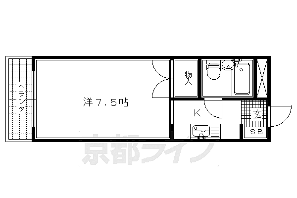 ホワイトパレス 103｜京都府京都市北区平野上柳町(賃貸マンション1K・1階・19.00㎡)の写真 その2