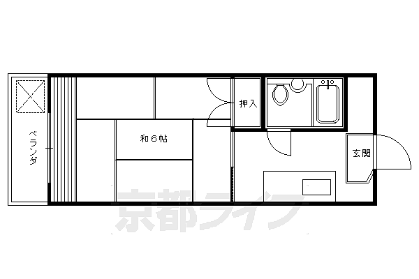 セブンハイツ 201｜京都府京都市右京区梅津フケノ川町(賃貸アパート1K・2階・17.01㎡)の写真 その2