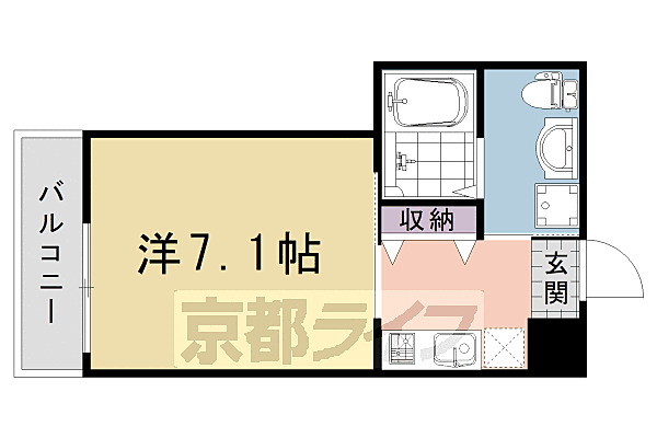 クレア　ラ・クーオ 103｜京都府京都市中京区西ノ京中御門東町(賃貸マンション1K・1階・21.23㎡)の写真 その2