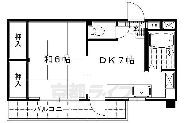 レジデンス　オークラ B-104｜京都府京都市中京区壬生淵田町(賃貸マンション1DK・1階・29.83㎡)の写真 その2