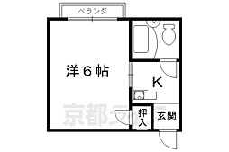 ヴィラマスミ2 1Kの間取図画像
