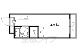 グレース嵯峨 1Kの間取図画像