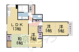 サンリーベ衣笠 4LDKの間取図画像