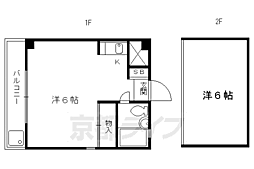 リンデンハイム 1Kの間取図画像
