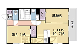 フルールII 2LDKの間取図画像