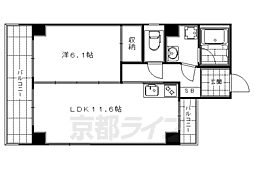 阪急京都本線 大宮駅 徒歩5分の賃貸マンション 2階1LDKの間取り