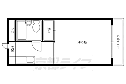コーポ三谷 2階1Kの間取り