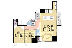 ＳＴＡＮＤＺ京都二条 3階2LDKの間取り