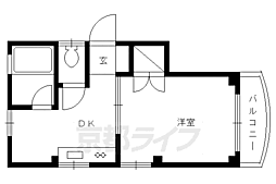 シャトレ一条 1DKの間取図画像