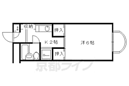 アイリス衣笠 1Kの間取図画像