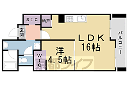 シャルマンコーポ円町 1LDKの間取図画像
