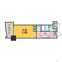 ロイヤル博多駅前 13階1Kの間取り