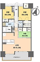 アルファステイツ大分駅前 3LDKの間取図画像