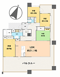 エイルマンション城崎 4LDKの間取図画像