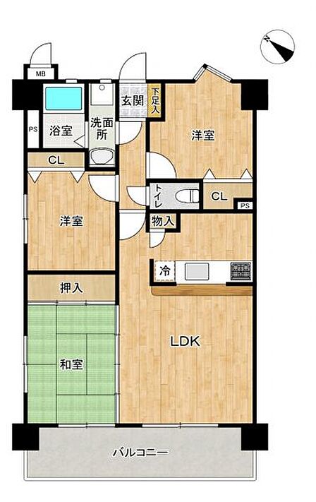 各居室に収納がありますので、居住空間を広く使っていただけます。