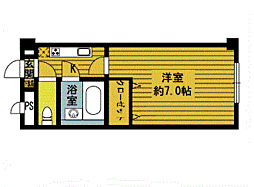 豊岡ハイツ 1Kの間取図画像