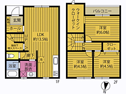 コ・コ・アンジュ 3LDKの間取図画像