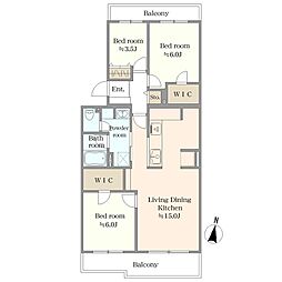 エステート浦和5号棟 3LDKの間取図画像