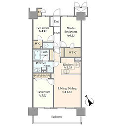 ソル・シエーナ川口 3LDKの間取図画像