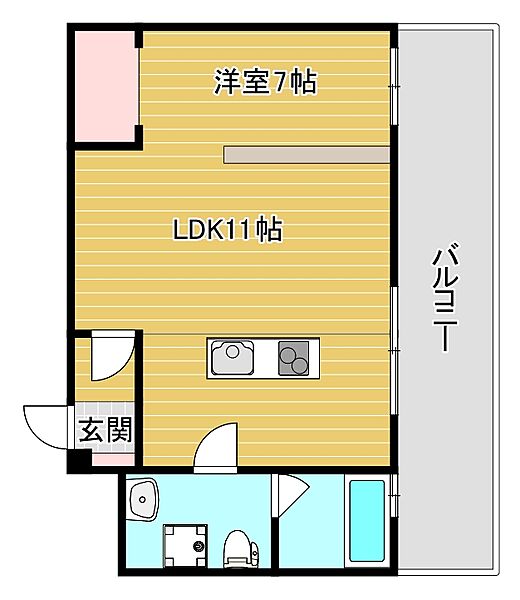 ラクメンビル 405｜大阪府大阪市西区京町堀1丁目(賃貸マンション1LDK・4階・43.16㎡)の写真 その2