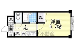 カーサリビヴェーレ 2階1Kの間取り