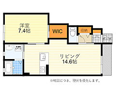 サンクテール 1LDKの間取図画像