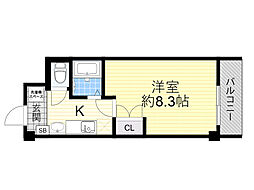 シャンヴェルジュ豊中1 1Kの間取図画像