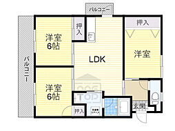 パークサイドビル 3LDKの間取図画像