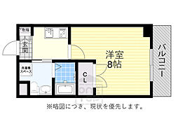 S-FORT江坂リベルツ 1Kの間取図画像