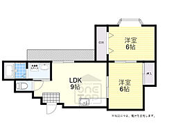 ヴェールアッシュ2 2DKの間取図画像