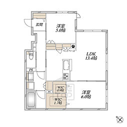 (仮称)豊中市中桜塚3丁目ヘーベルメゾン 2LDKの間取図画像