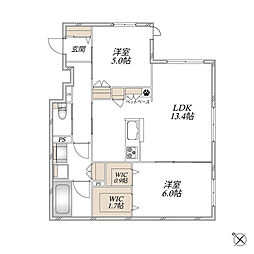 HEBEL MAISON 中桜塚 2LDKの間取図画像