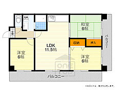 ベルメゾン千里 3LDKの間取図画像