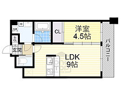 プレジオ緑地公園 1LDKの間取図画像