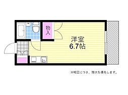 カルムイズミ ワンルームの間取図画像