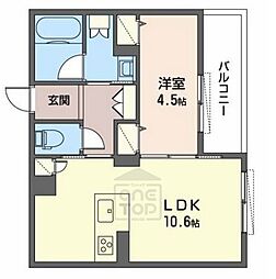 ハウオリ江坂 1LDKの間取図画像