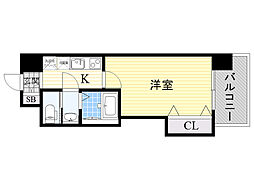 Luxe新大阪EAST2 1Kの間取図画像