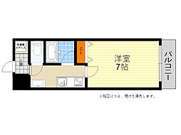スカーレット江坂 1Kの間取図画像