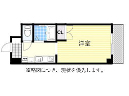 アヴァンセクール江坂 ワンルームの間取図画像