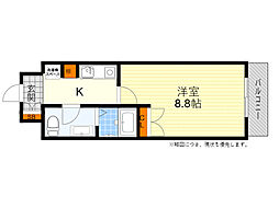 ヴィラ・フェザント 1Kの間取図画像