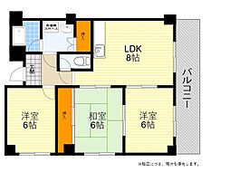ロイヤル・ハイツ千里 3DKの間取図画像