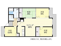 アラメダ・江坂 4LDKの間取図画像