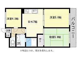 協栄第2箕面ハイツ 3DKの間取図画像