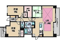 ローレルコート江坂 3LDKの間取図画像