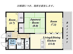 パークハイツアイリス5 3LDKの間取図画像