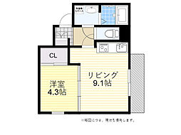 SOAR豊中庄内 1LDKの間取図画像