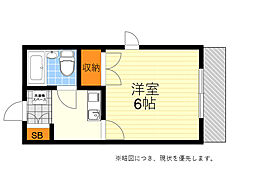 ラ・レジダンス・ド・江坂 1Kの間取図画像