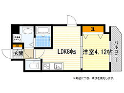 ワールドアイ大阪緑地公園 1LDKの間取図画像